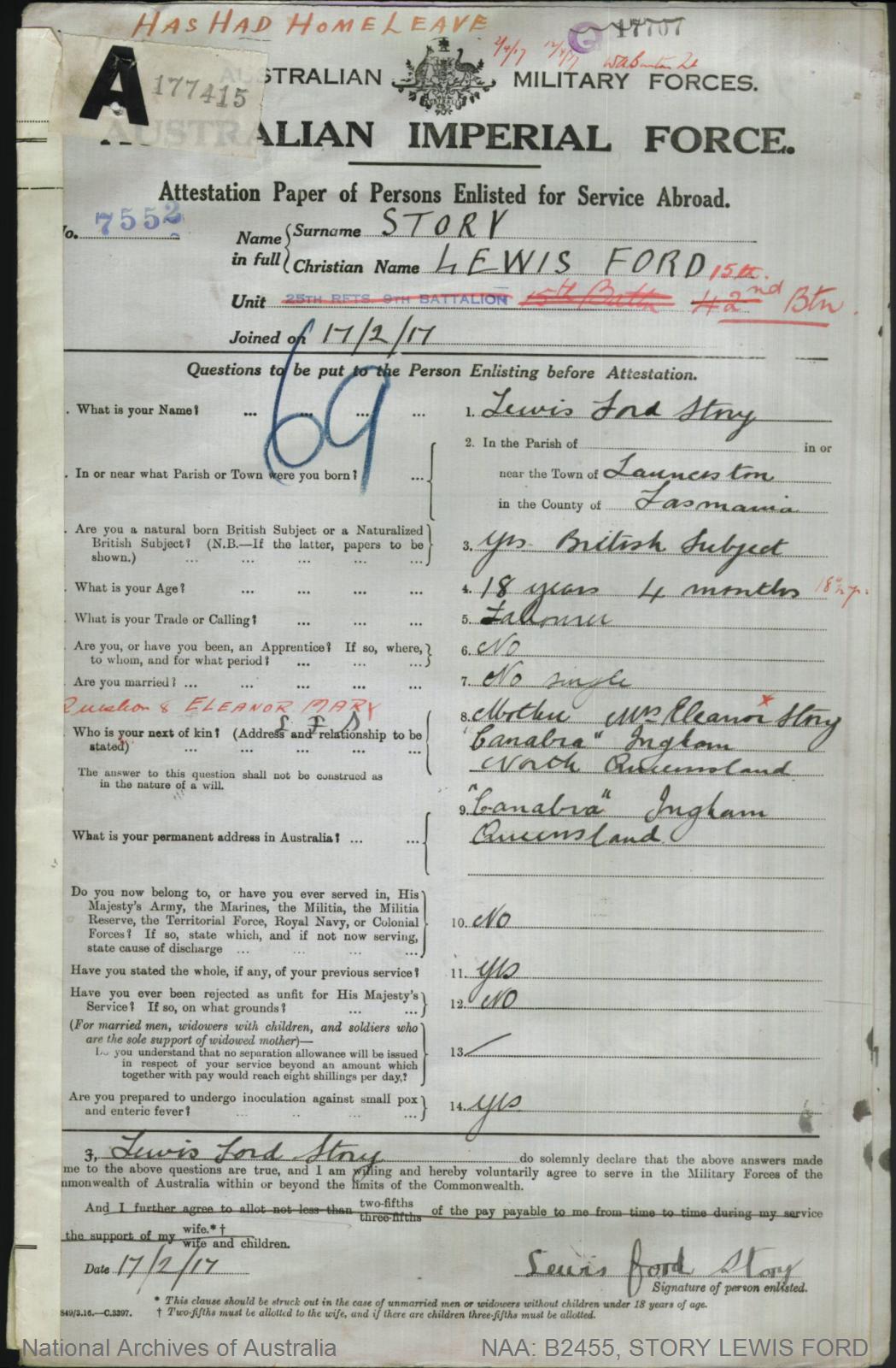 NAA: B2455, STORY LEWIS FORD